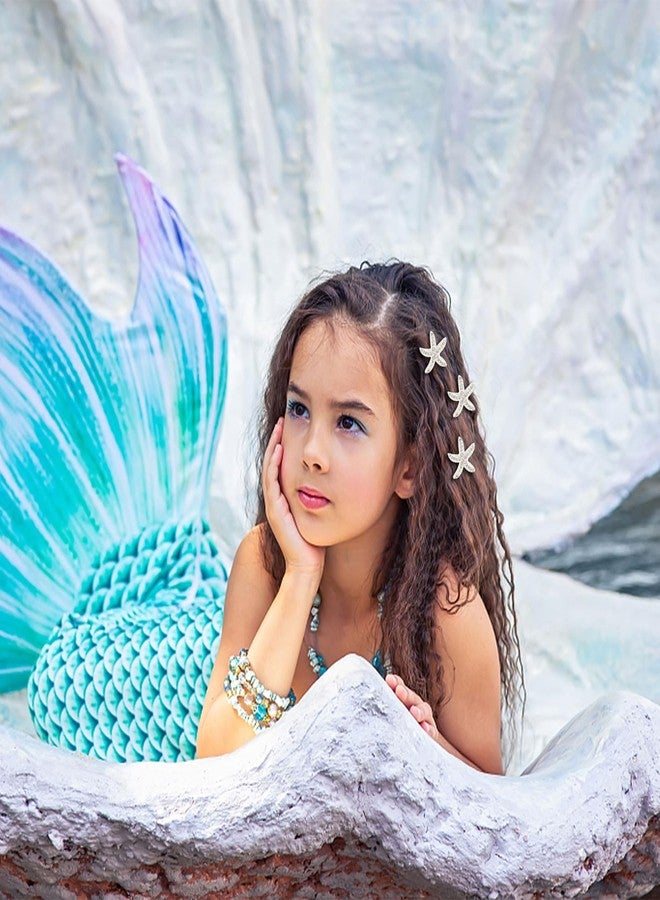 ACO-UINT 20 Pcs Beach Hair Clips with White Rhinestones - Starfish and Mermaid Themed Cute Accessories for Women and Girls - Image 4